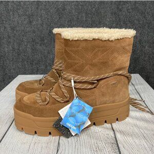 Geox Spherica Waterproof Suede Platform Boots Women's 9 Warm Lining Lace Up NWT